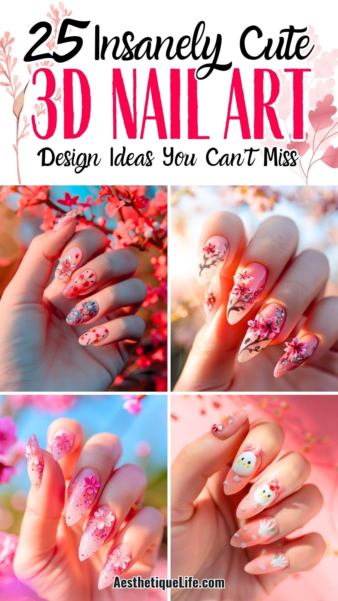 25 Insanely Cute 3D Nail Art Design Ideas You Can’t Miss