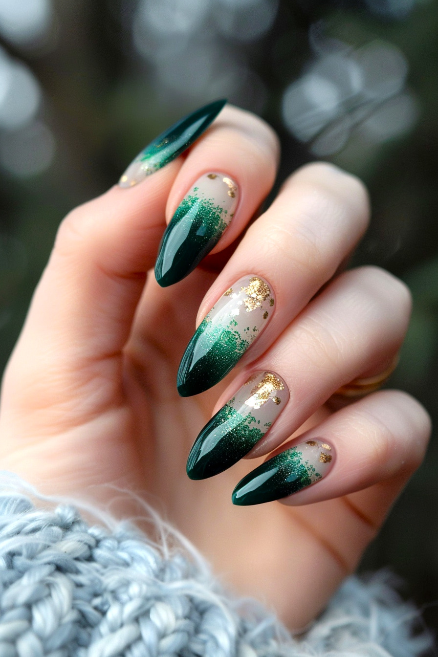 Almond Foil Nail Design Idea 3