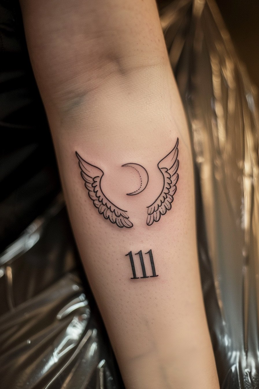 Angel Numbers Tattoo Design Idea 4