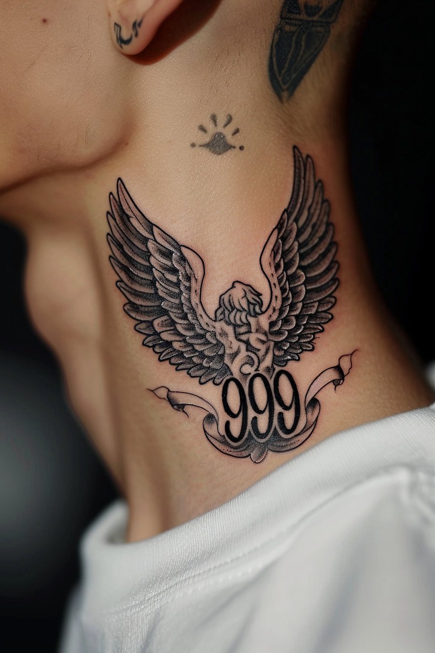 Angel Numbers Tattoo Design Idea 7