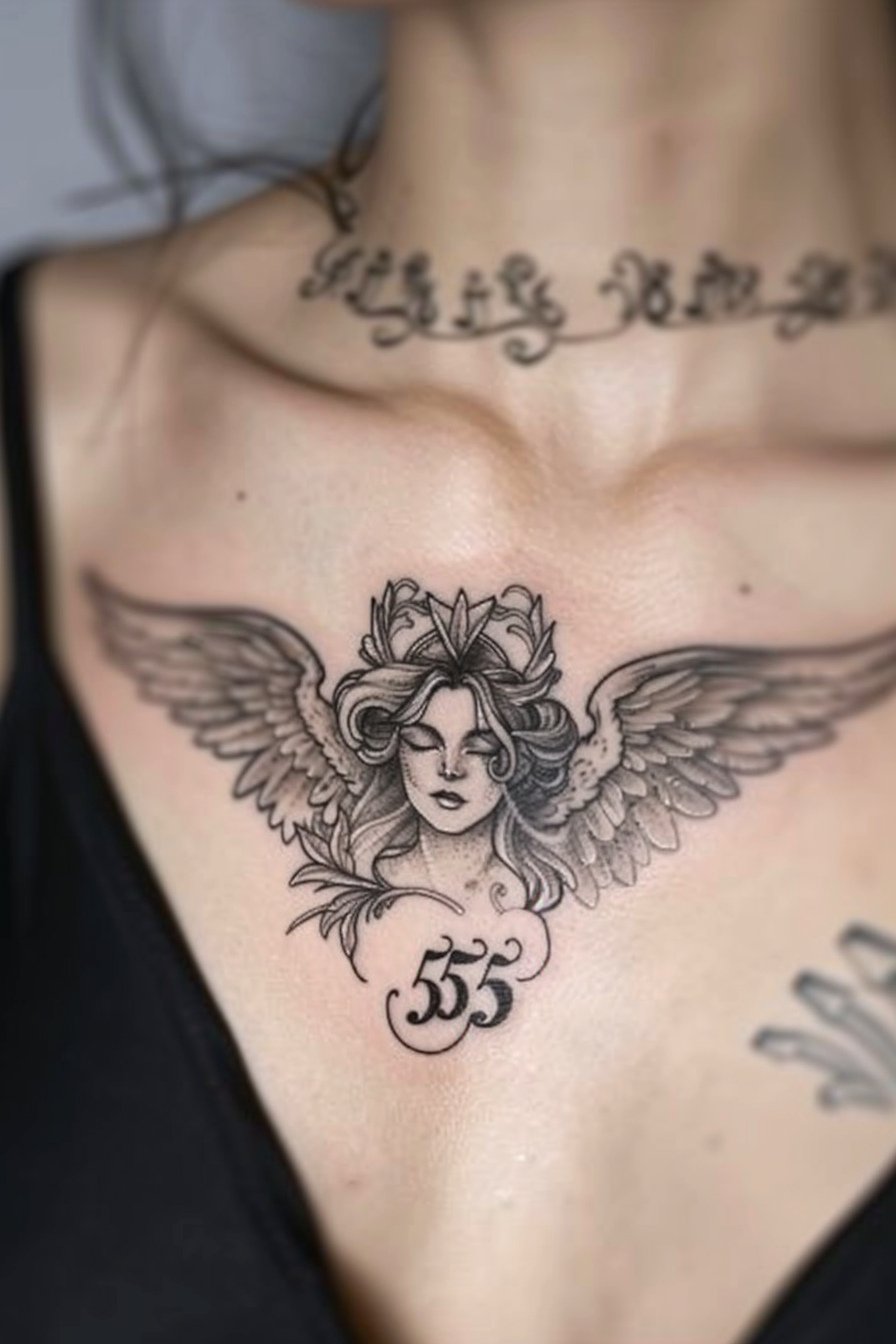 Angel Numbers Tattoo Design Idea 8
