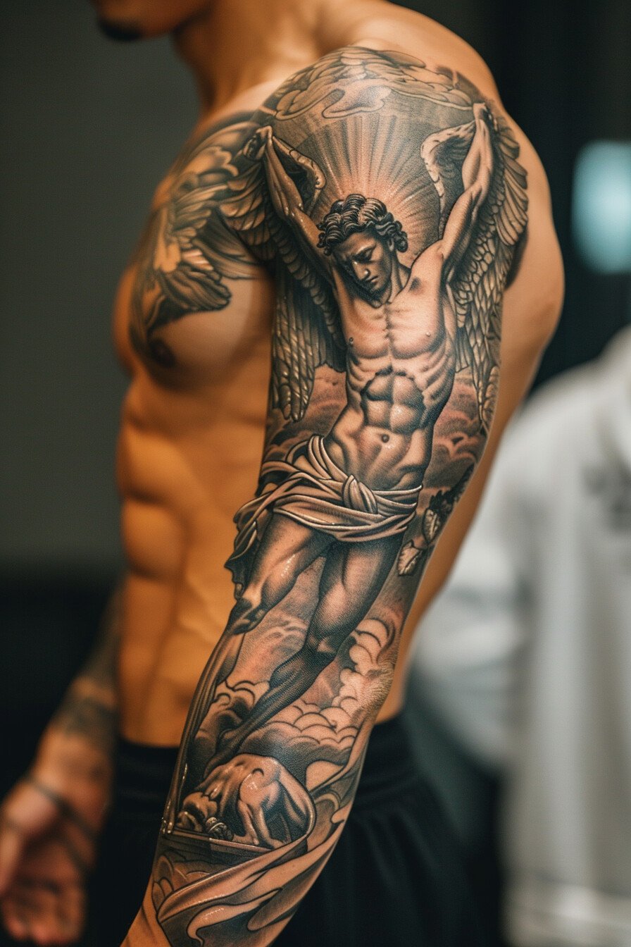 Angel Tattoo Design Idea For Men 3