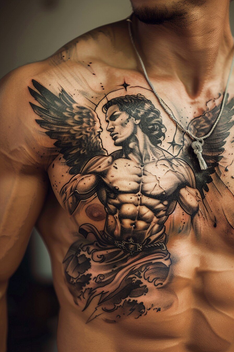 Angel Tattoo Design Idea For Men 6