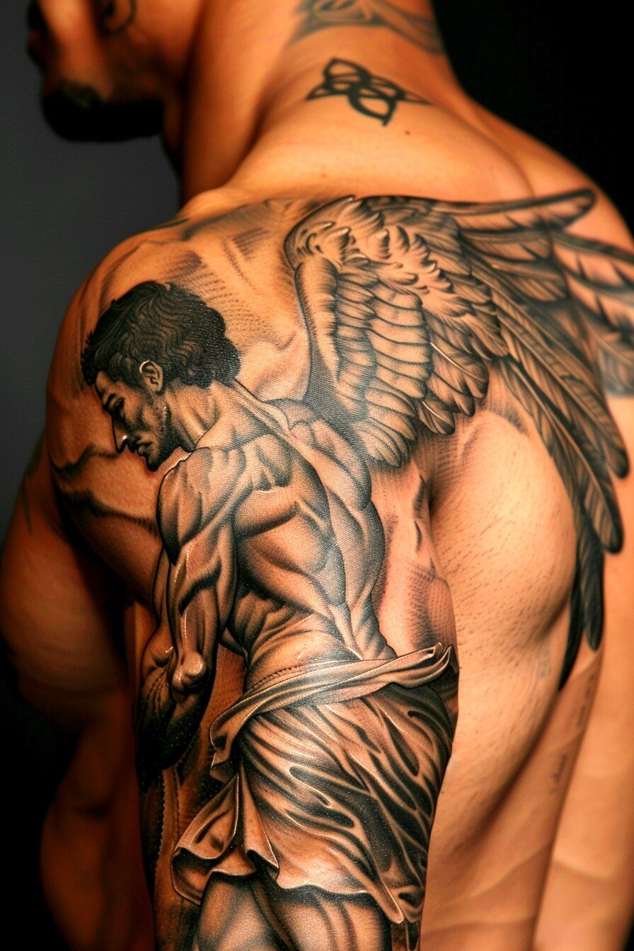 Angel Tattoo Design Idea For Men 7