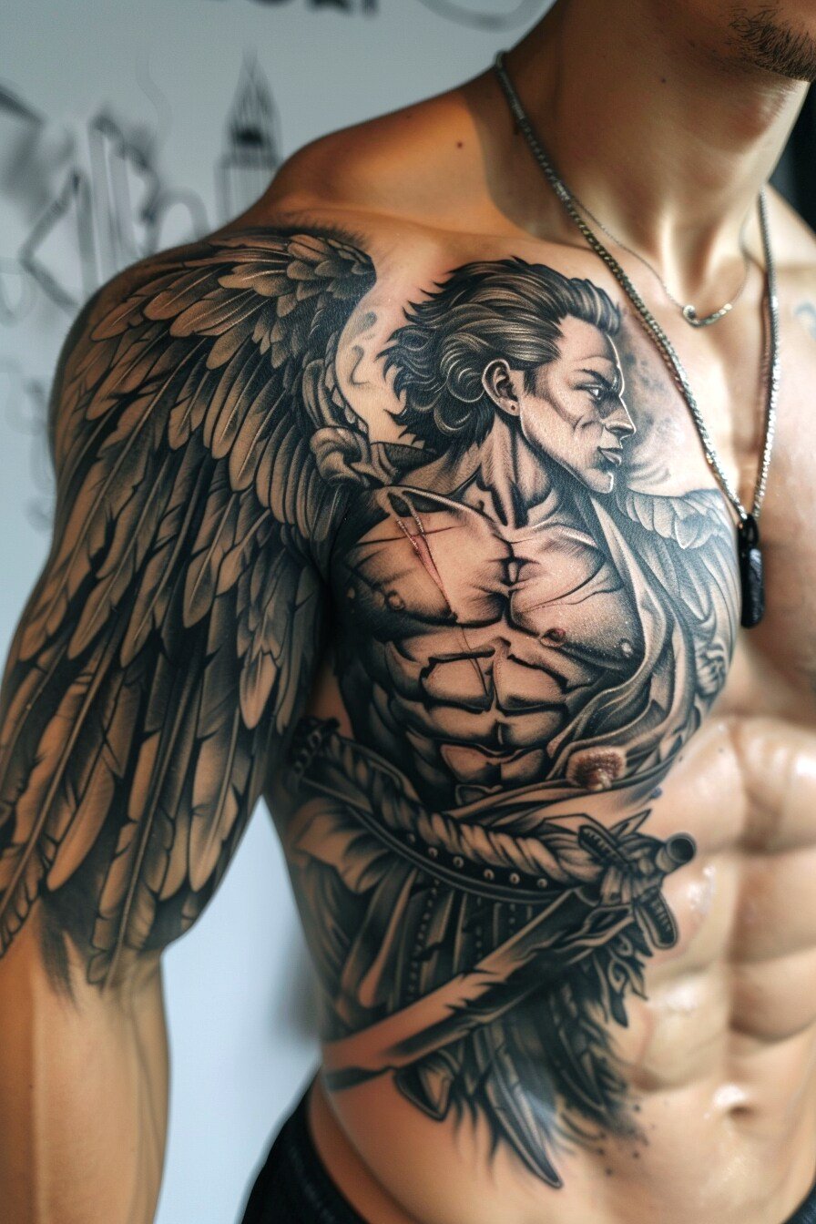 Angel Tattoo Design Idea For Men 8
