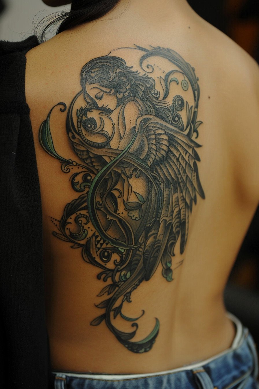 Angel Tattoo Design Idea For Women 13