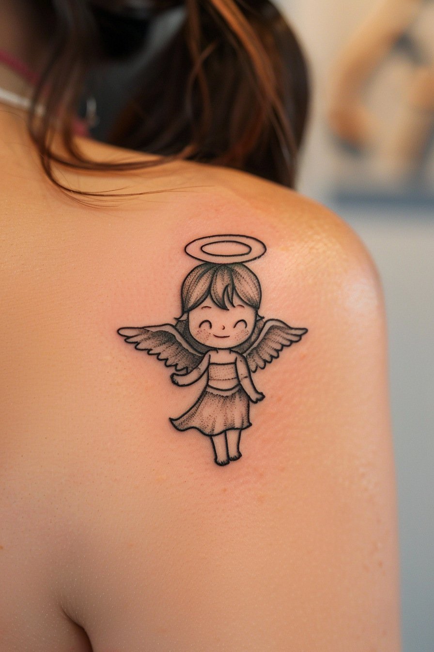 Angel Tattoo Design Idea For Women 2