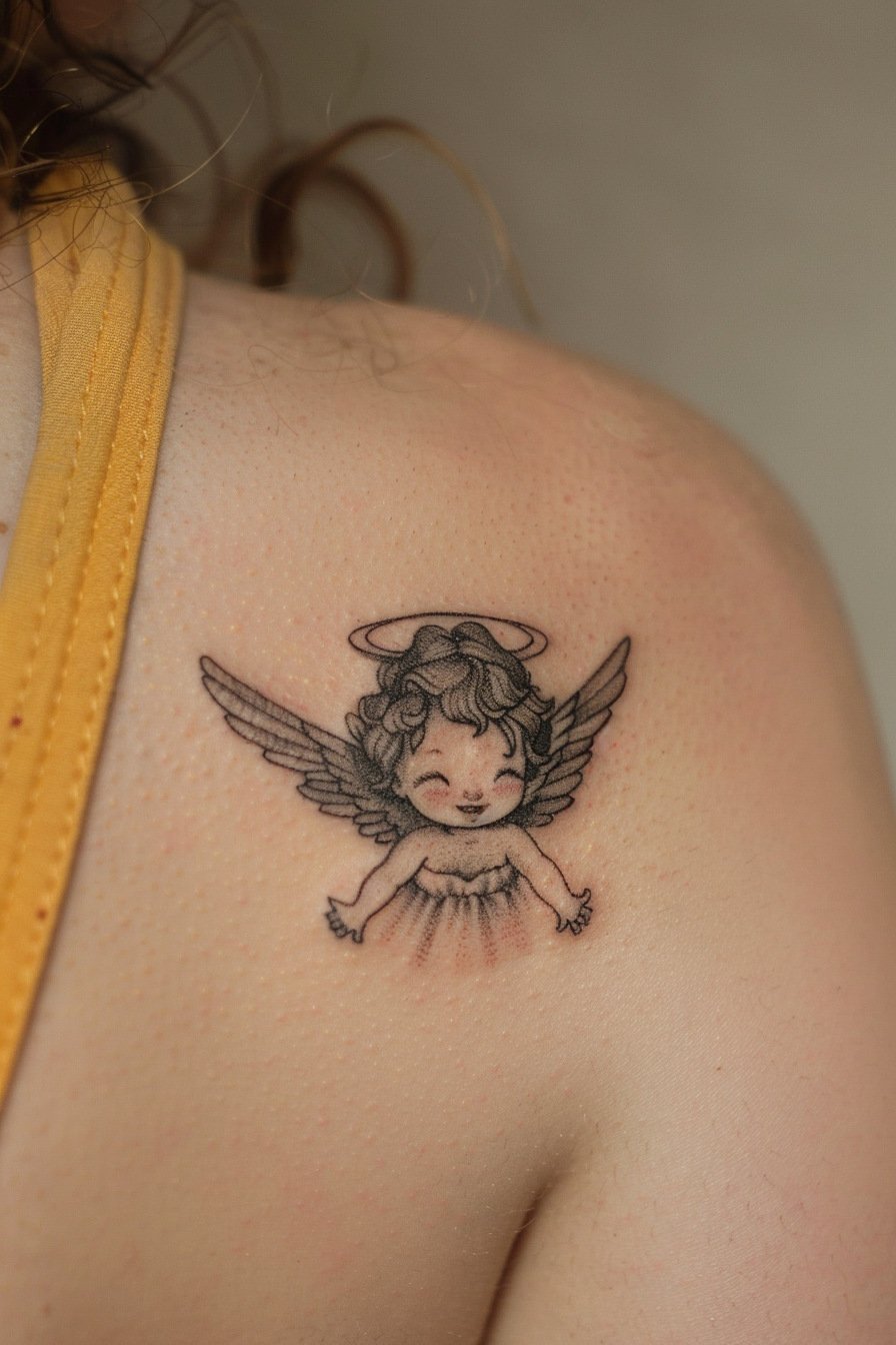 Angel Tattoo Design Idea For Women 3