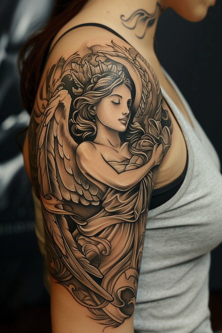 Angel Tattoo Design Idea For Women 5