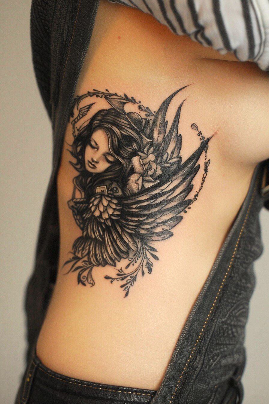 Angel Tattoo Design Idea For Women 8