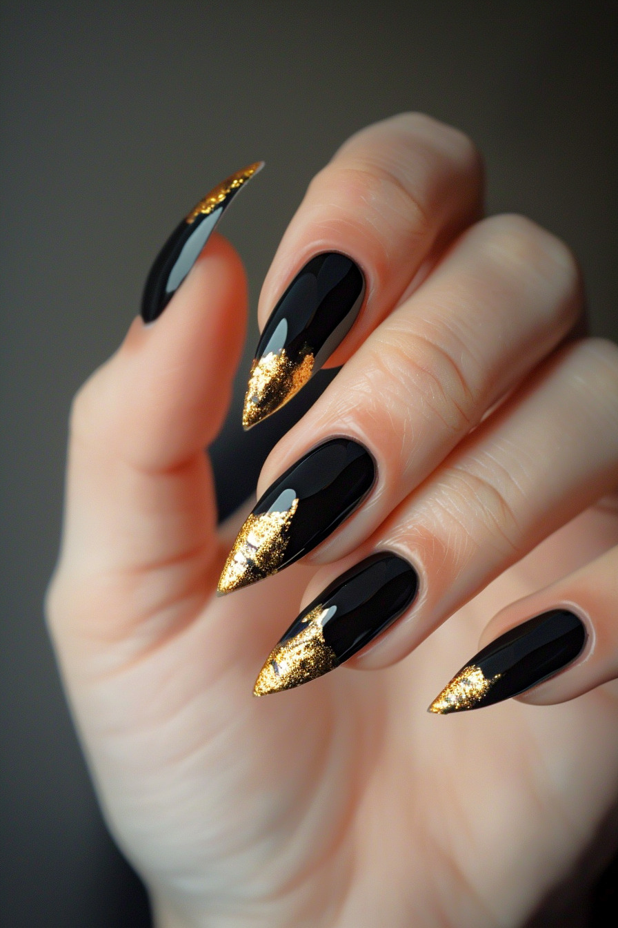 Foil Nail With French Tips Design Idea 2