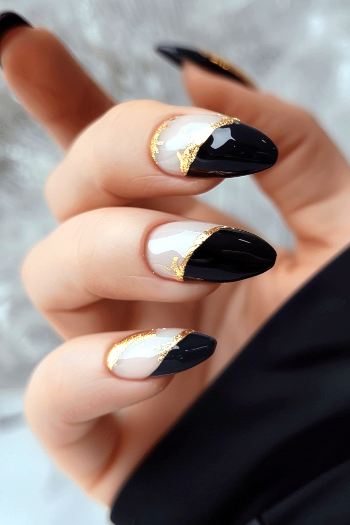 Foil Nail With French Tips Design Idea 3