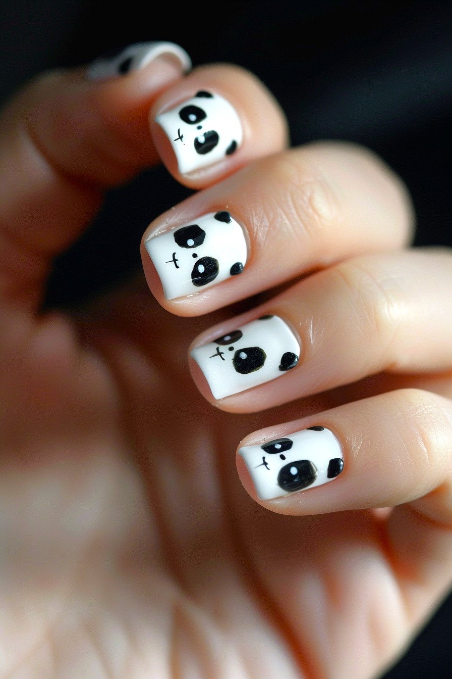 Panda Nail Design Idea 1