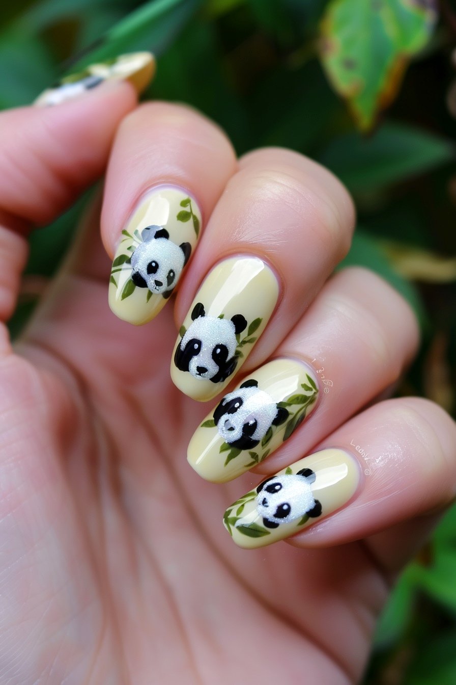 Panda Nail Design Idea 14