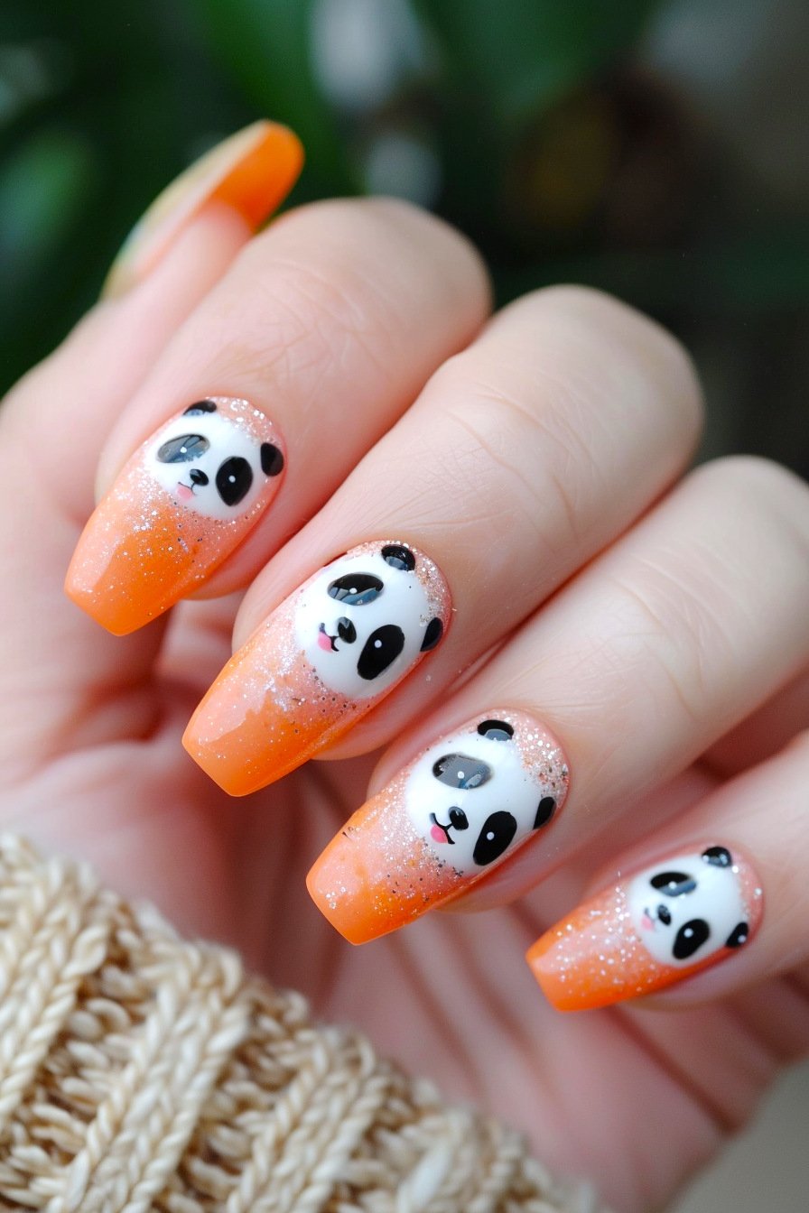 Panda Nail Design Idea 17