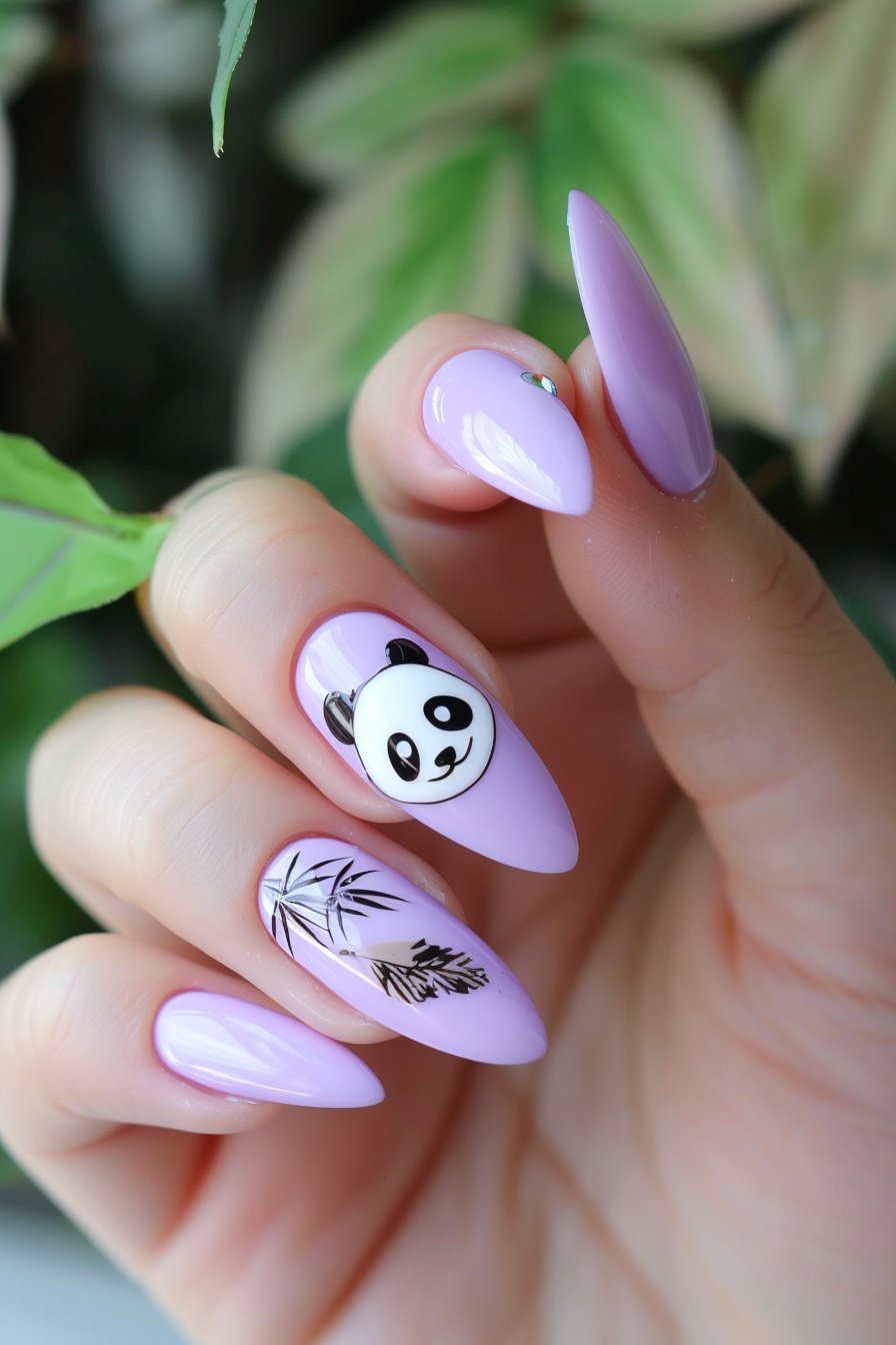 Panda Nail Design Idea 18