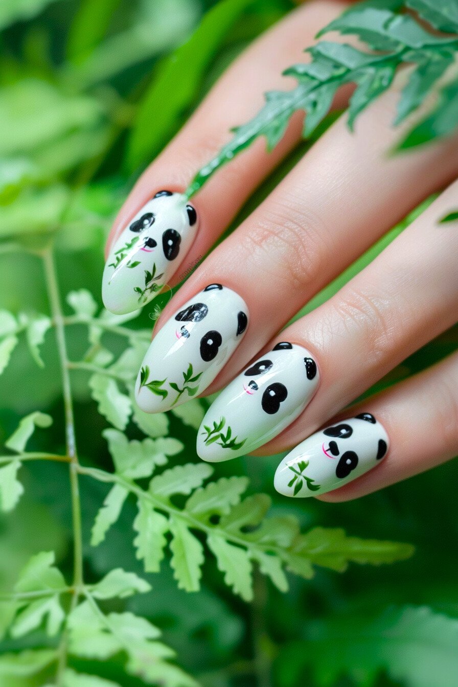 Panda Nail Design Idea 3