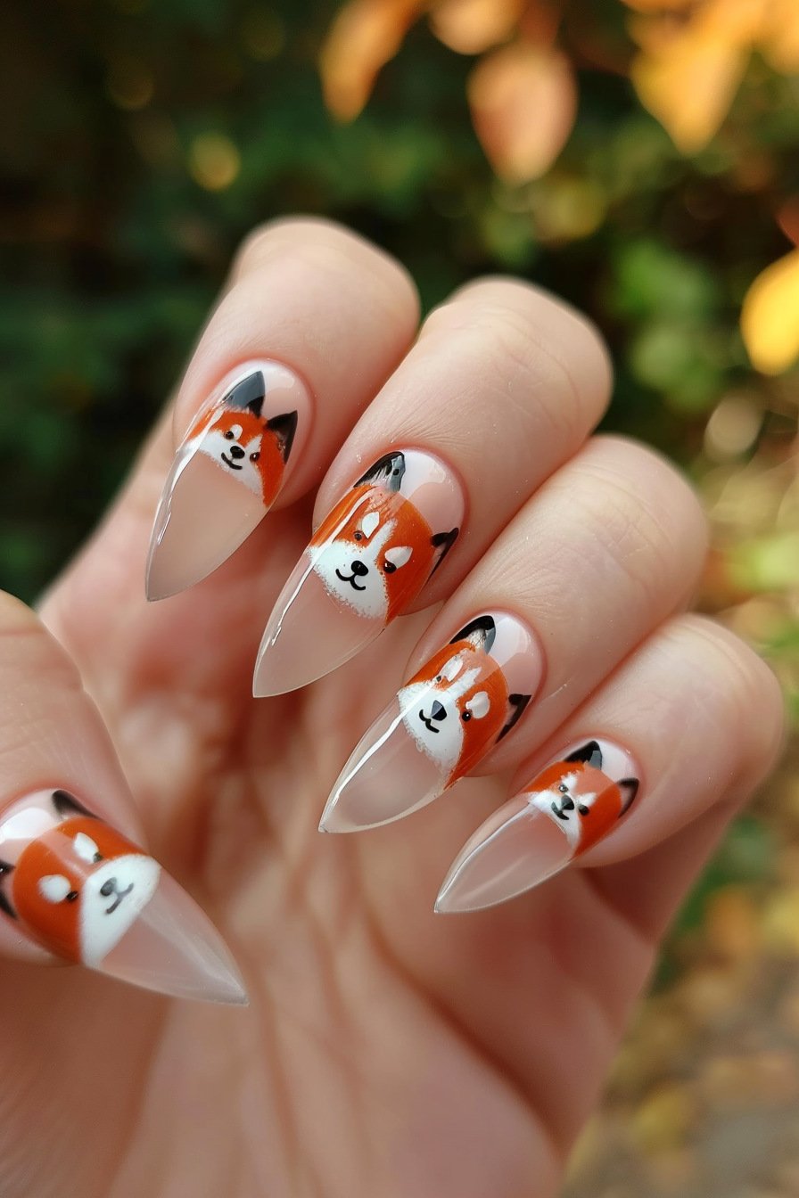 Red Panda Nail Design Idea 4