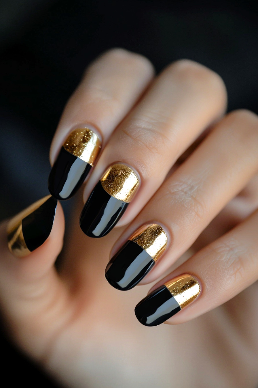 Short Foil Nail Design Idea 1