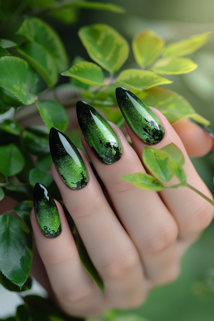 Simple Green Nail Design 1
