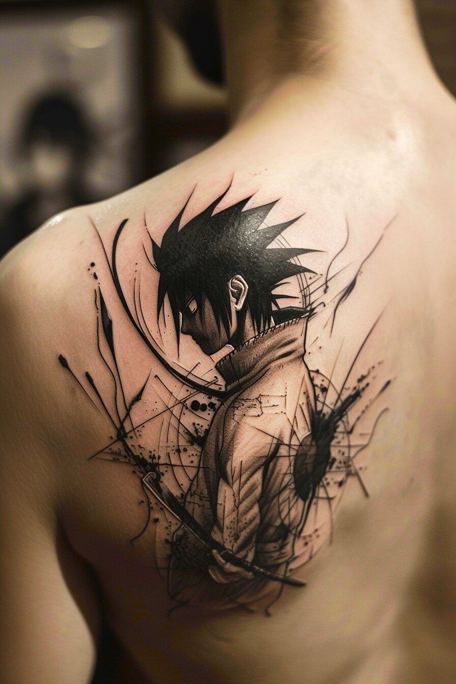 Stunning Naruto Tattoo Design Idea 1 (Sasuke on the back)
