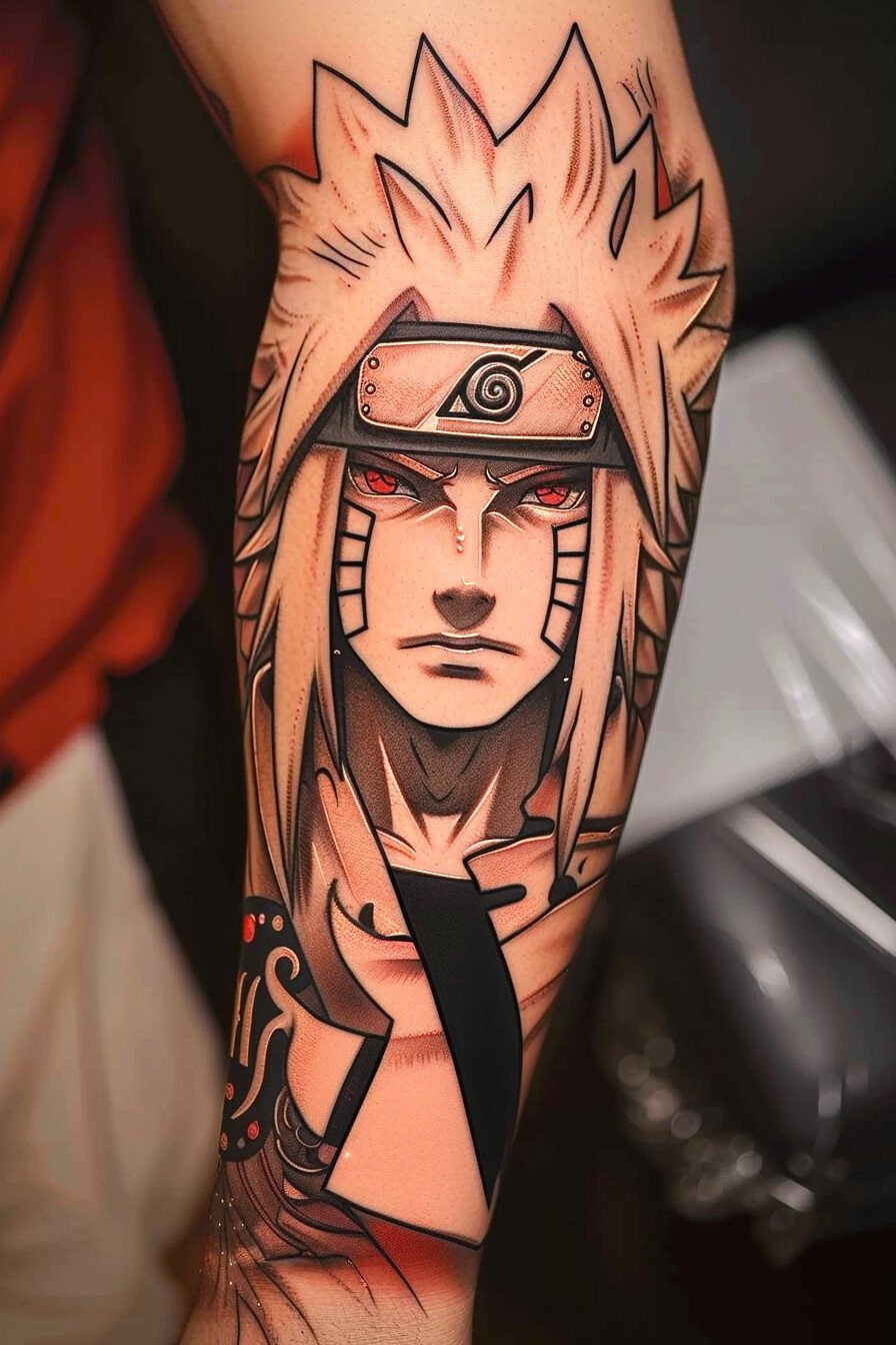 Stunning Naruto Tattoo Design Idea 3 (Jiraya)