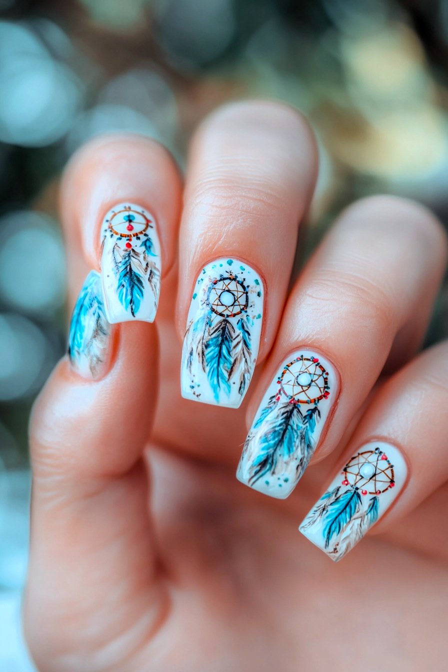 Dreamcatcher Nail Art Design 1