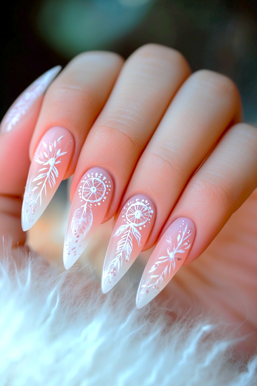 Dreamcatcher Nail Art Design 13 (Pink